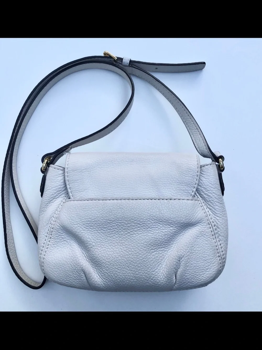 Michael Kors Cream Pebbled Leather Crossbody with Gold Plaque